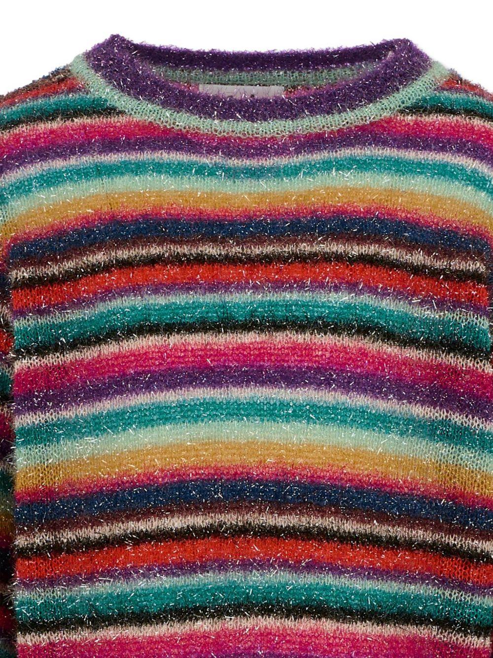 Maglione per bambina Molo multicolore con strisce orizzontali glitterate - Rubino Kids