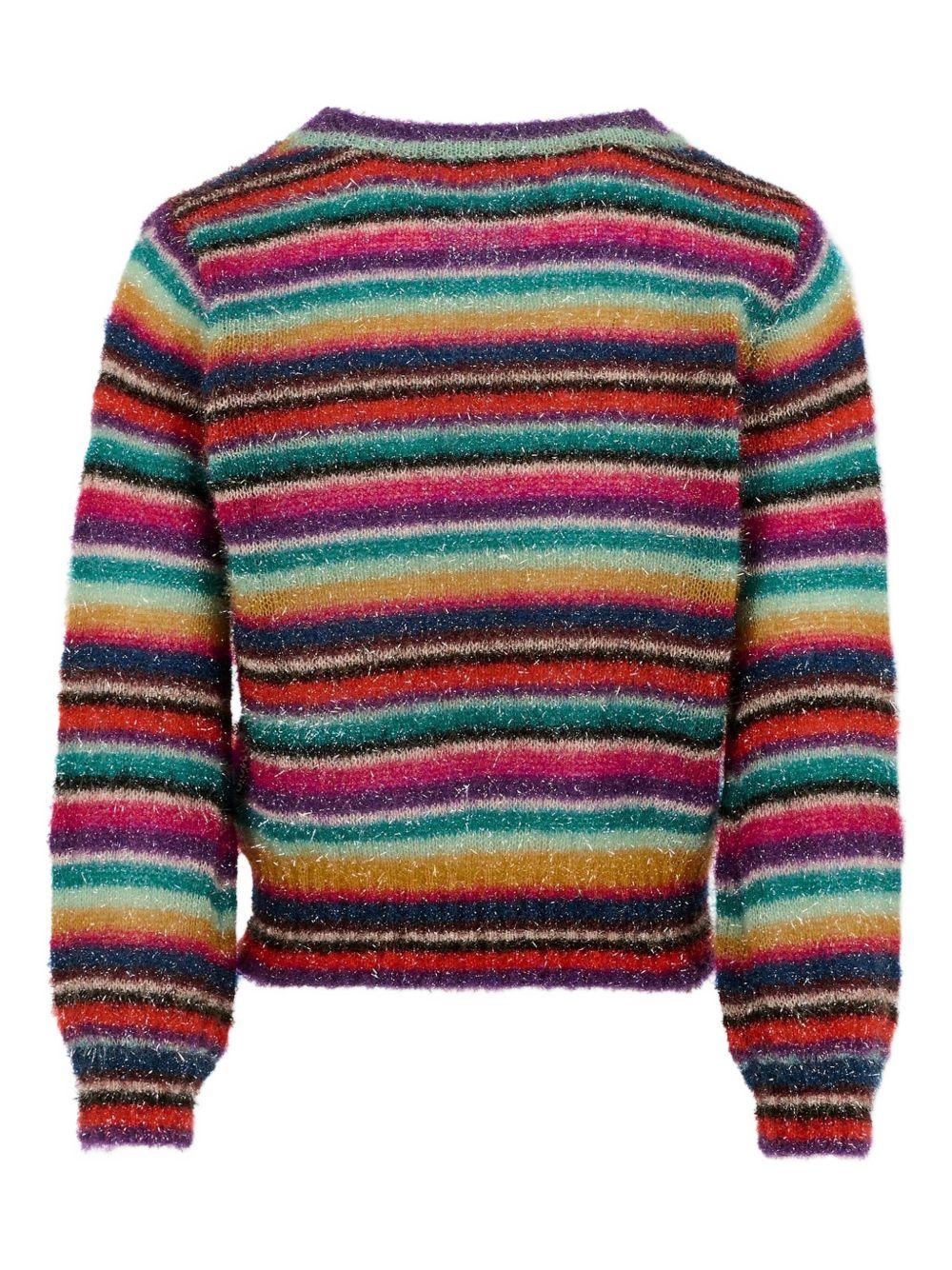 Maglione per bambina Molo multicolore con strisce orizzontali glitterate - Rubino Kids