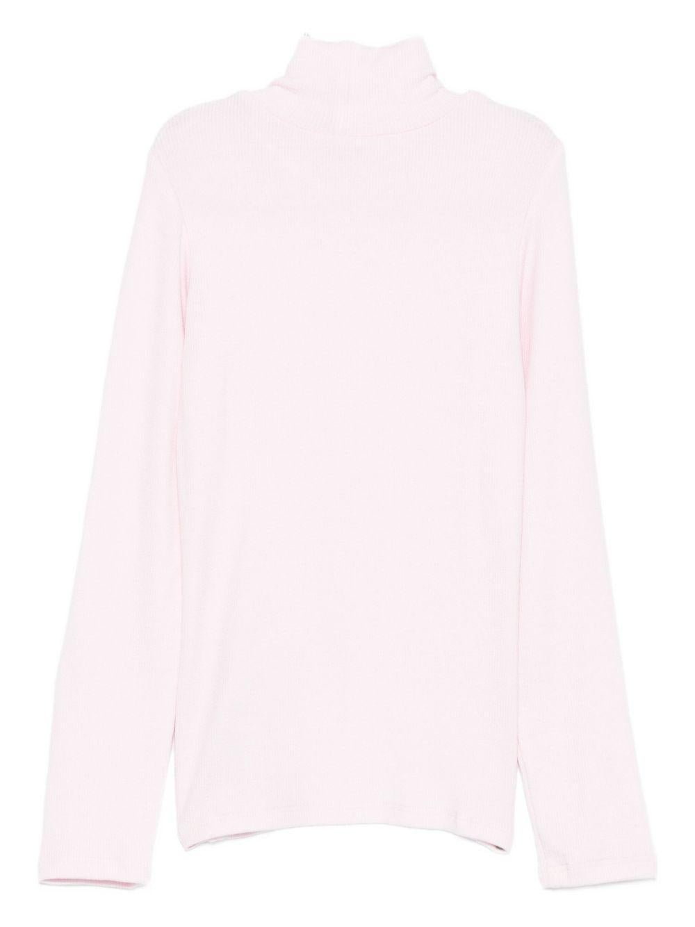 Maglione per bambina Monnalisa rosa con collo alto - Rubino Kids