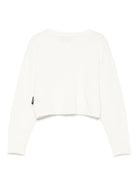 Maglione per bambina Moschino Kids bianco con applicazione Teddy Bear - Rubino Kids