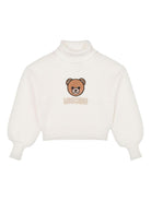 Maglione per bambina Moschino Kids bianco con motivo Teddy Bear - Rubino Kids
