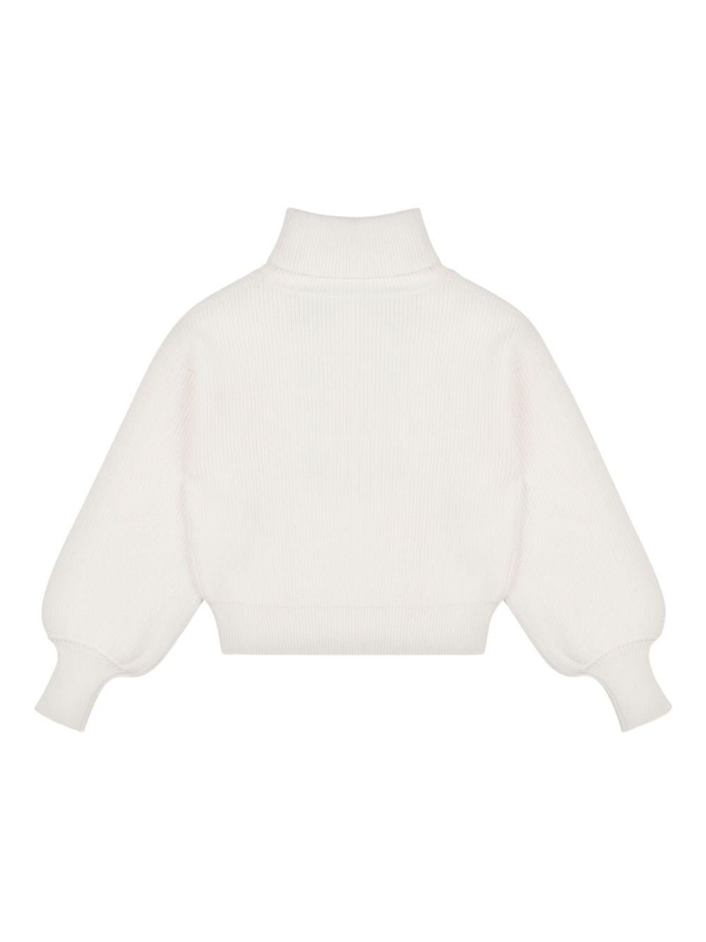 Maglione per bambina Moschino Kids bianco con motivo Teddy Bear - Rubino Kids