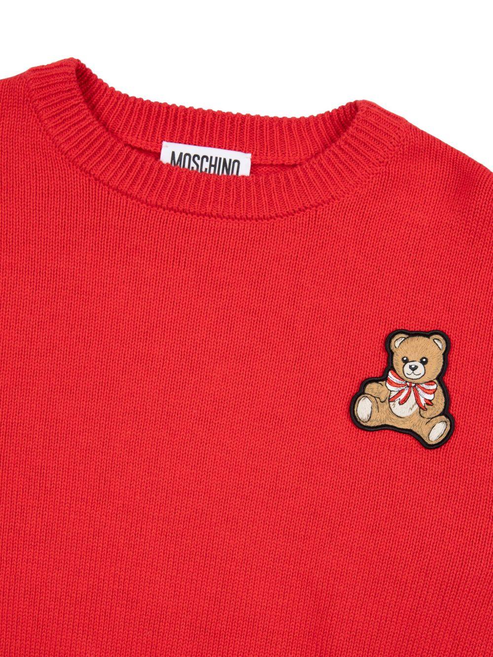 Maglione per bambina Moschino Kids rosso con motivo Teddy Bear - Rubino Kids