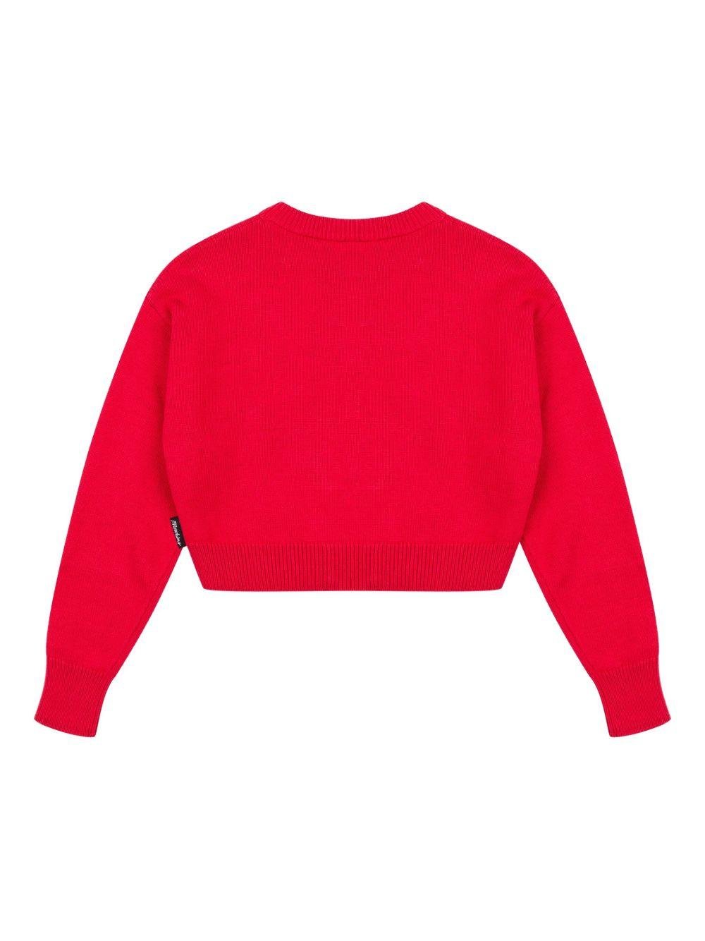 Maglione per bambina Moschino Kids rosso con motivo Teddy Bear - Rubino Kids