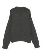 Maglione per bambina MSGM Kids grigio con decorazione occhielli - Rubino Kids