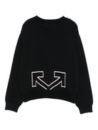 Maglione per bambina Off - White Kids nero con dettaglio logo - Rubino Kids