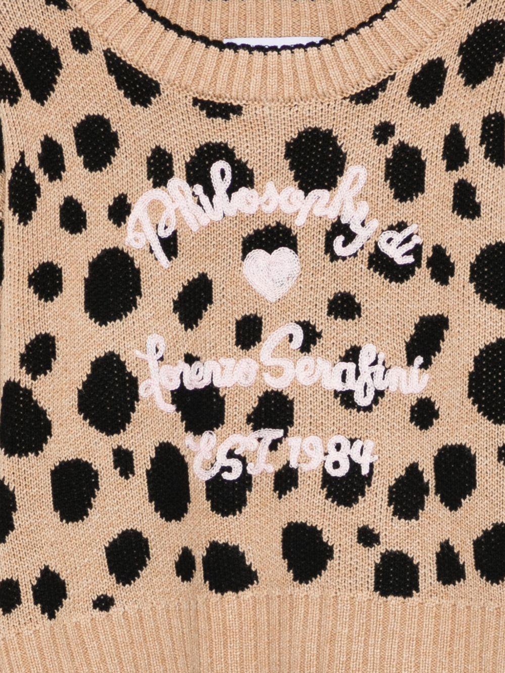 Maglione per bambina Philosophy Di Lorenzo Serafini Kids marrone con pois - Rubino Kids