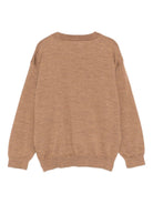 Maglione per bambini Fendi Kids marrone con logo ricamato - Rubino Kids