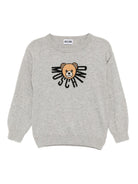 Maglione per bambini Moschino Kids grigio con logo - Rubino Kids