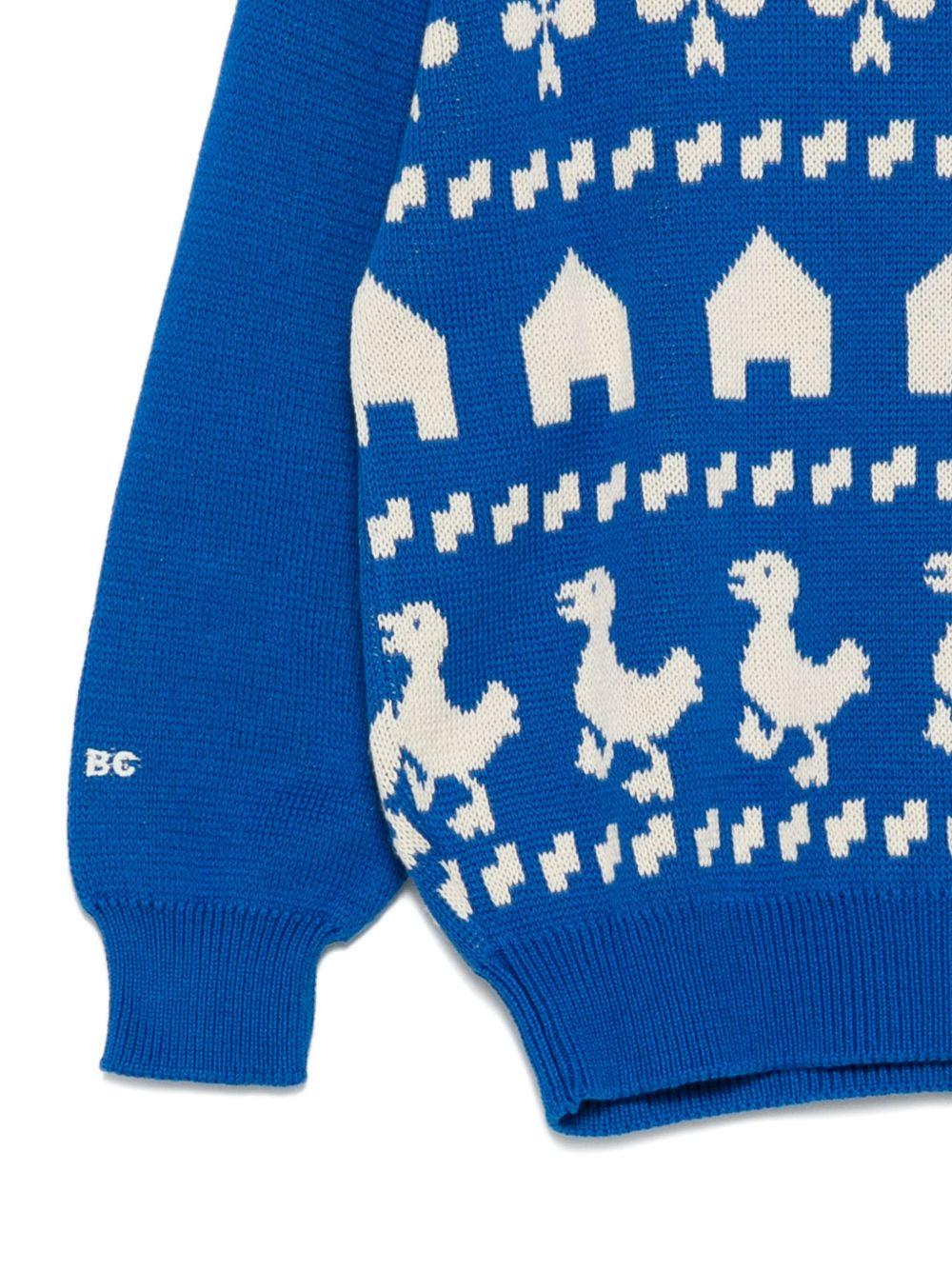 Maglione per bambino Bobo Choses blu con motivo animali da fattoria - Rubino Kids