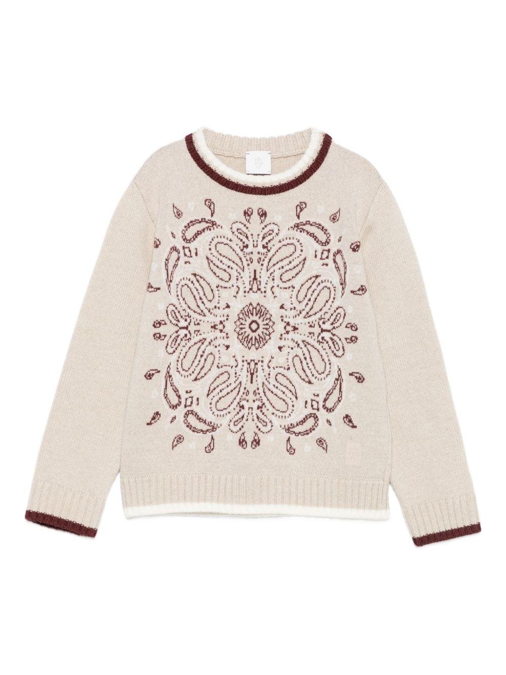 Maglione per bambino Eleventy Kids beige con motivo Paisley - Rubino Kids