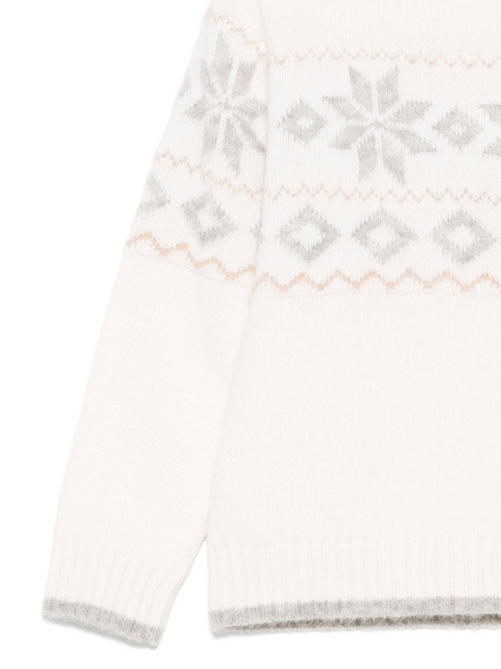 Maglione per bambino Eleventy Kids bianco con fiocco di neve - Rubino Kids