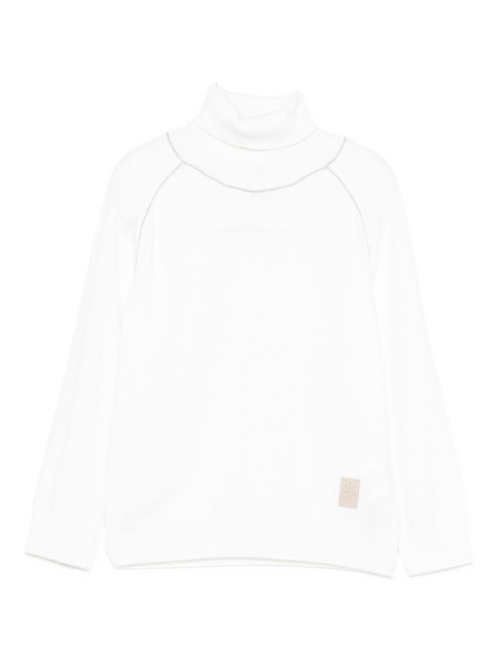 Maglione per bambino Eleventy Kids bianco con maniche raglan - Rubino Kids