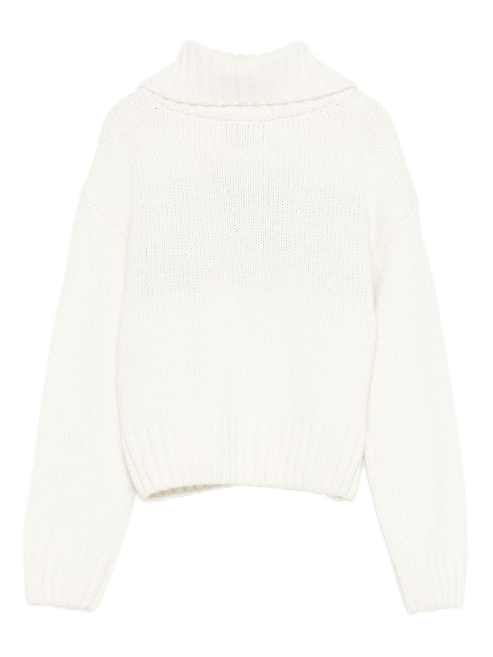 Maglione per bambino Emporio Armani Kids bianco con logo decorato - Rubino Kids