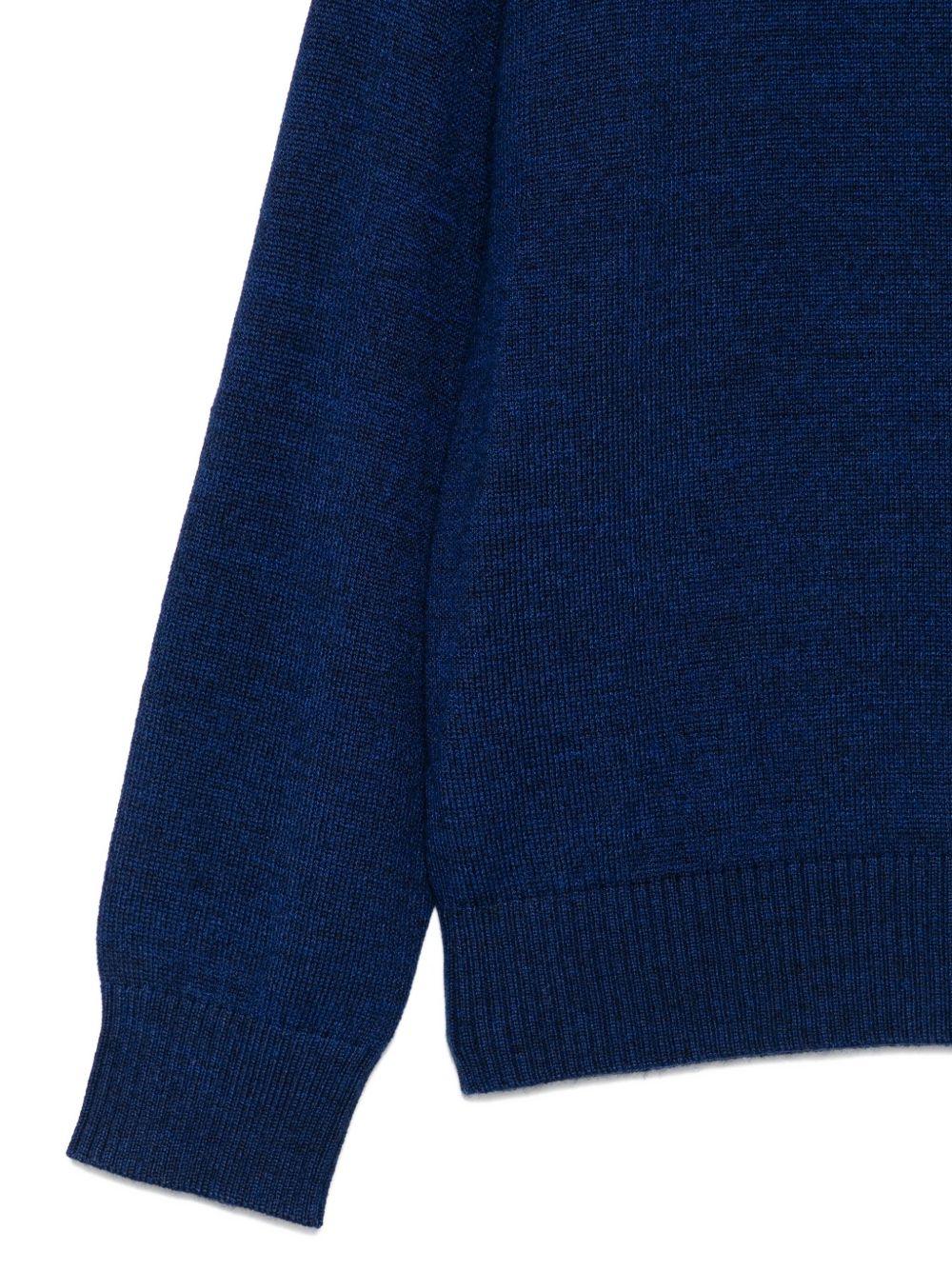 Maglione per bambino Emporio Armani Kids blu con dettaglio con logo - Rubino Kids