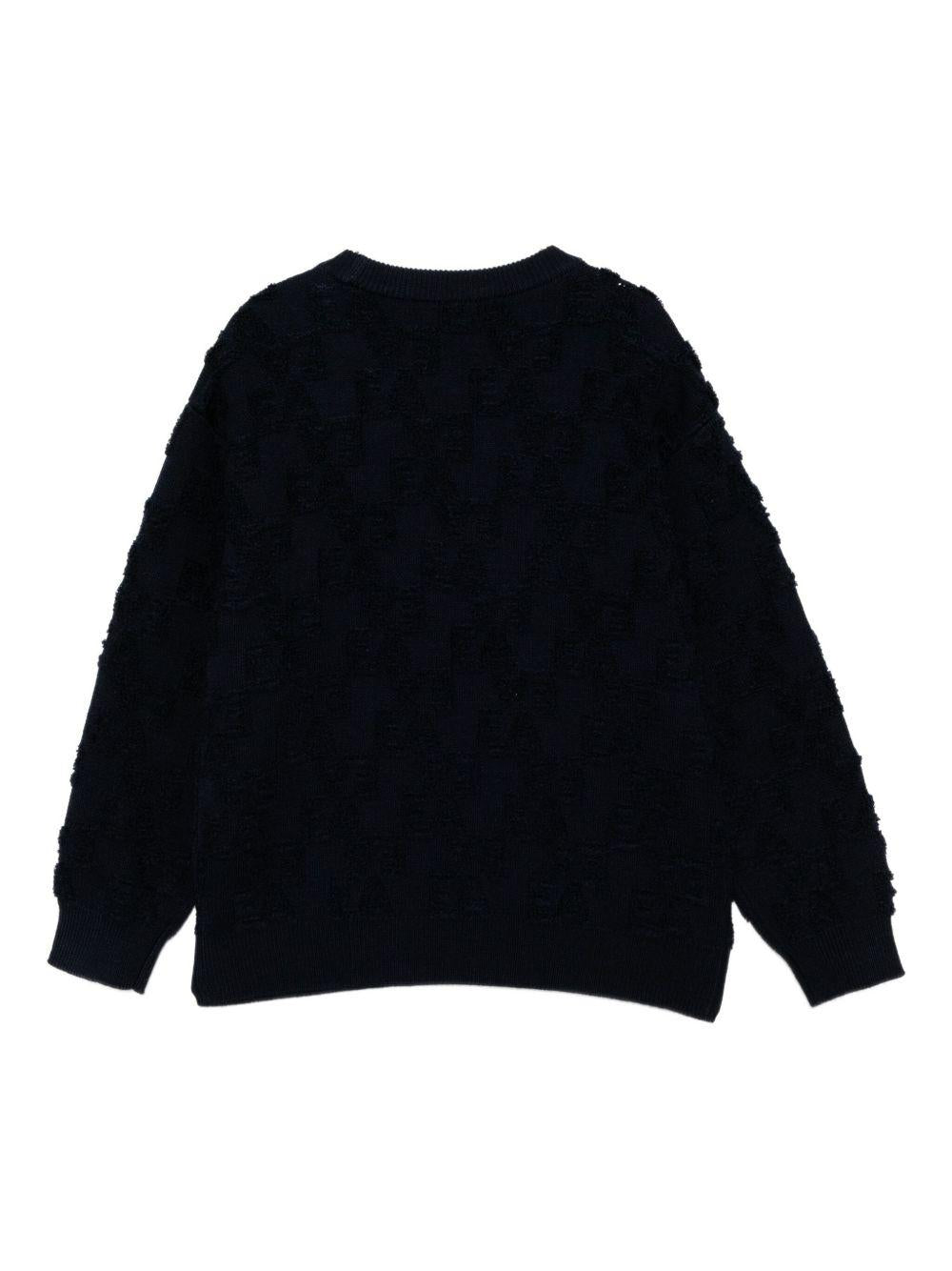 Maglione per bambino Emporio Armani Kids blu con maniche corte - Rubino Kids
