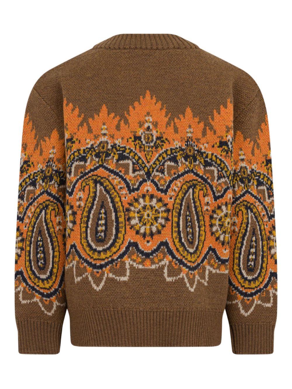 Maglione per bambino Etro Kids marrone con motivo Paisley - Rubino Kids