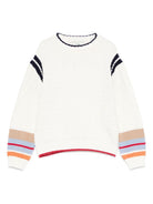 Maglione per bambino Fendi Kids beige con dettaglio a righe - Rubino Kids