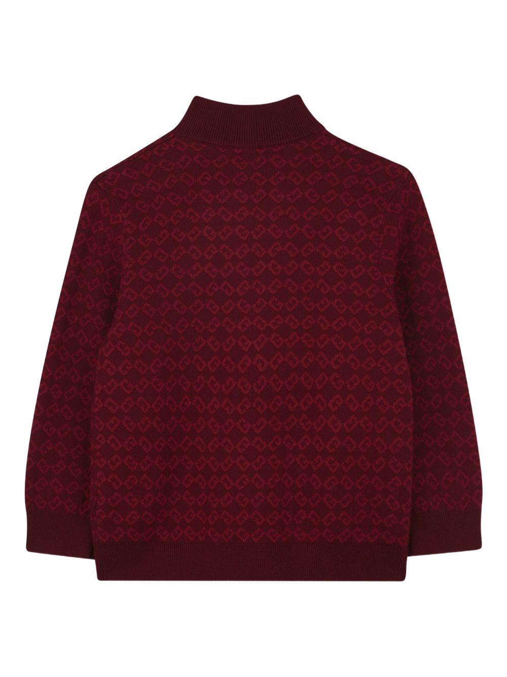 Maglione per bambino Givenchy Kids rosso con motivo con monogramma all - over - Rubino Kids