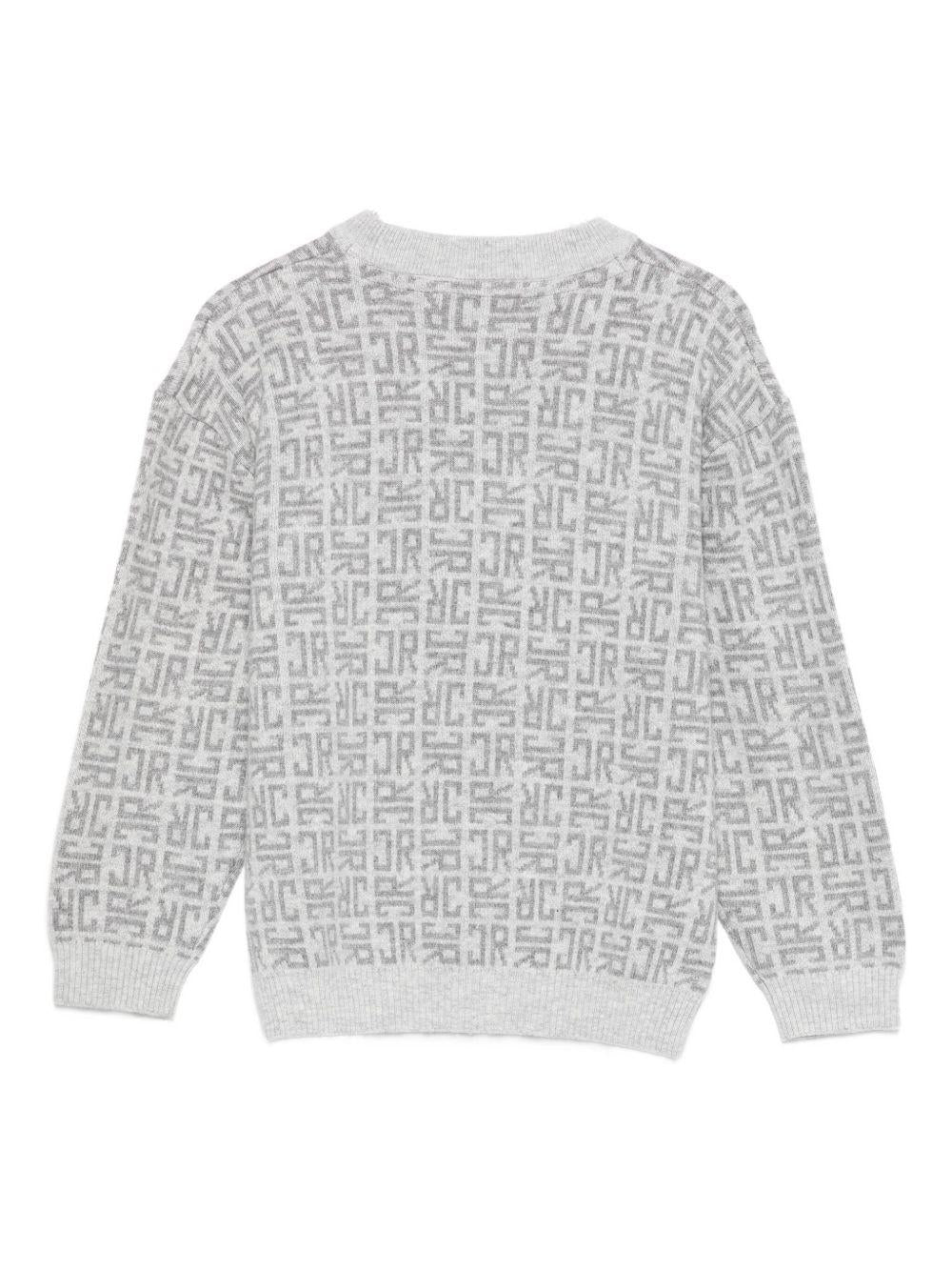 Maglione per bambino John Richmond Junior grigio con logo in lana - Rubino Kids