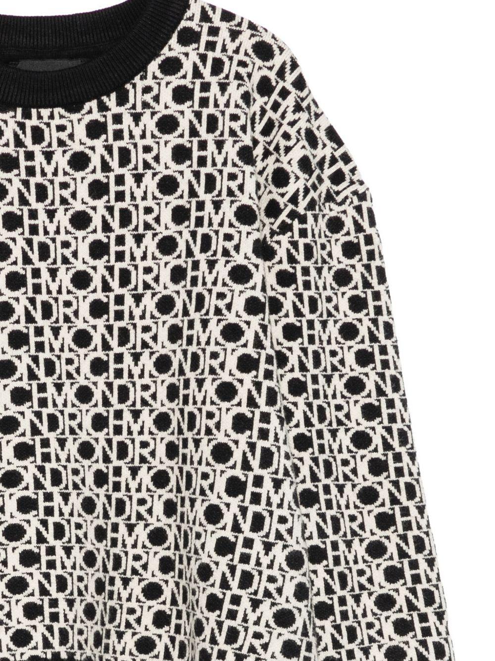 Maglione per bambino John Richmond Junior nero con logo all - over - Rubino Kids