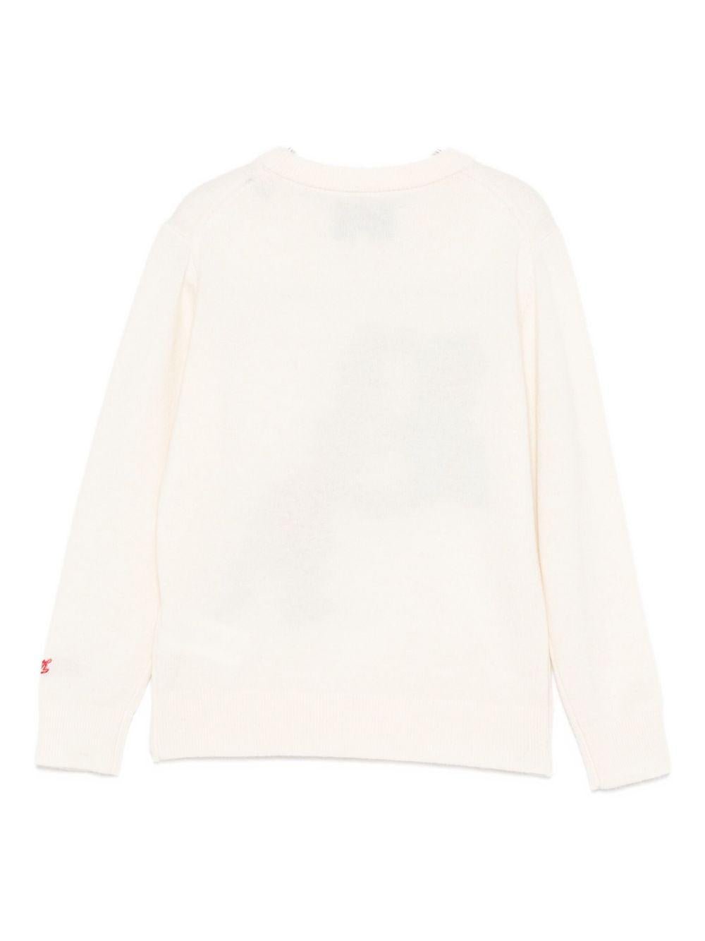 Maglione per bambino MC2 Saint Barth Kids bianco con ricamo Grinch sul davanti - Rubino Kids