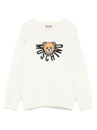 Maglione per bambino Moschino Kids bianco con logo Teddy Bear - Rubino Kids