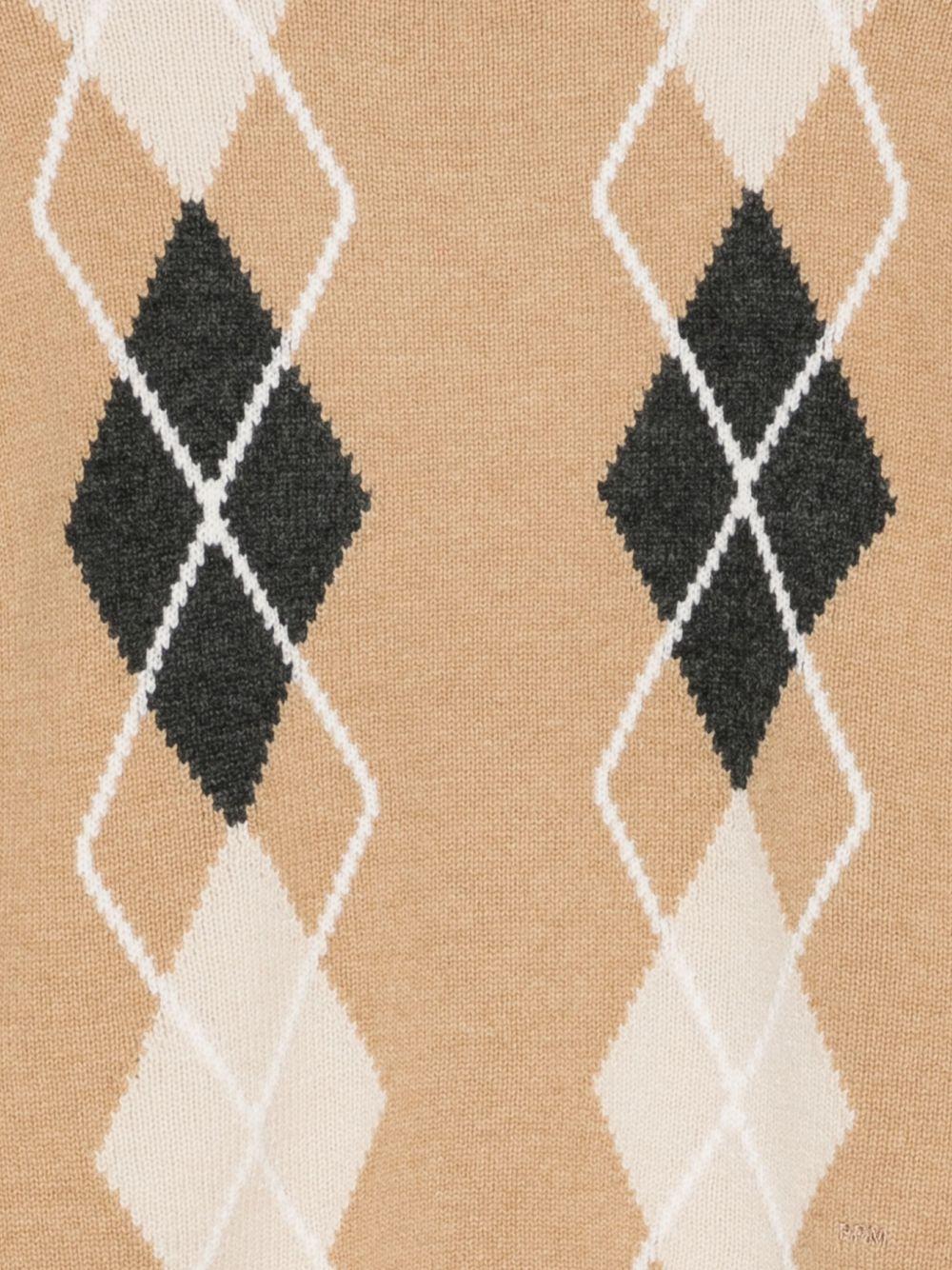 Maglione per bambino Paolo Pecora Kids beige con motivo argyle - Rubino Kids