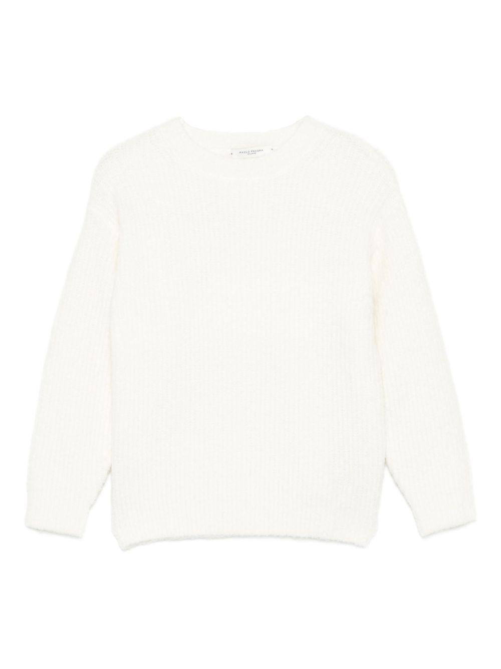 Maglione per bambino Paolo Pecora Kids bianco con design girocollo - Rubino Kids