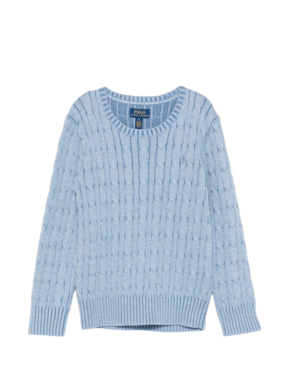 Maglione per bambino Polo Ralph Lauren Kids azzurro con maglia intrecciata - Rubino Kids