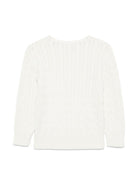 Maglione per bambino POLO RALPH LAUREN KIDS bianco a maglia intrecciata - Rubino Kids