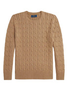 Maglione per bambino Polo Ralph Lauren Kids marrone con lavorazione intrecciata - Rubino Kids