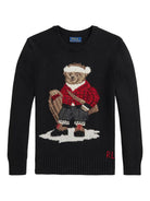 Maglione per bambino Polo Ralph Lauren Kids nero con ricamo Polo Bear - Rubino Kids