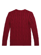Maglione per bambino Polo Ralph Lauren Kids rosso con maglia intrecciata - Rubino Kids