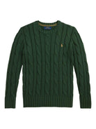 Maglione per bambino Polo Ralph Lauren Kids verde con logo ricamato Polo Pony - Rubino Kids