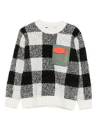 Maglione per bambino Stella McCartney Kids bianco e nero con motivo a quadri - Rubino Kids