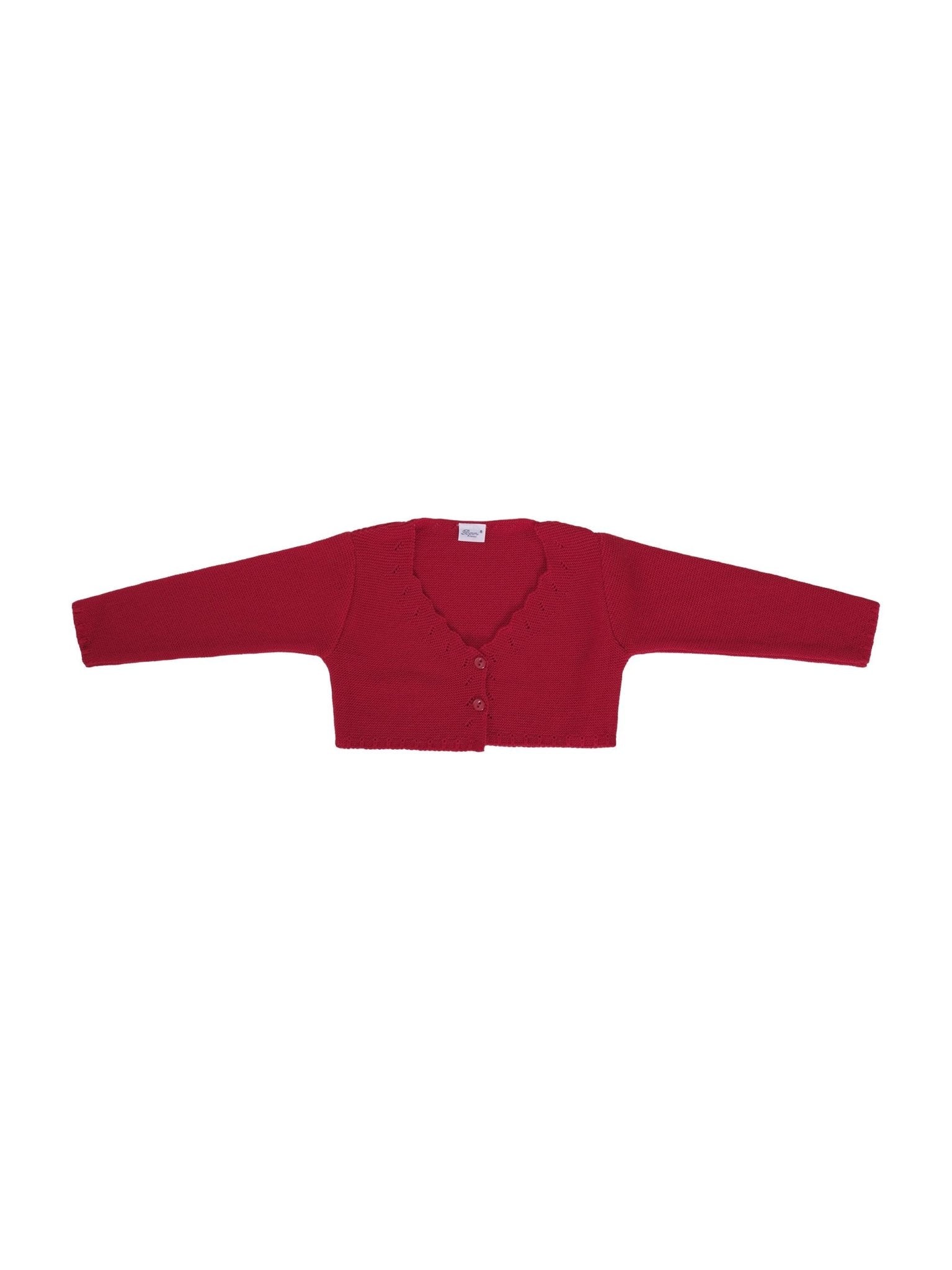 Maglione per neonata Baroni rosso con scollo a V - Rubino Kids