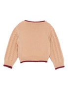 Maglione per neonata Elisabetta Franchi La Mia Bambina beige con logo sul davanti - Rubino Kids