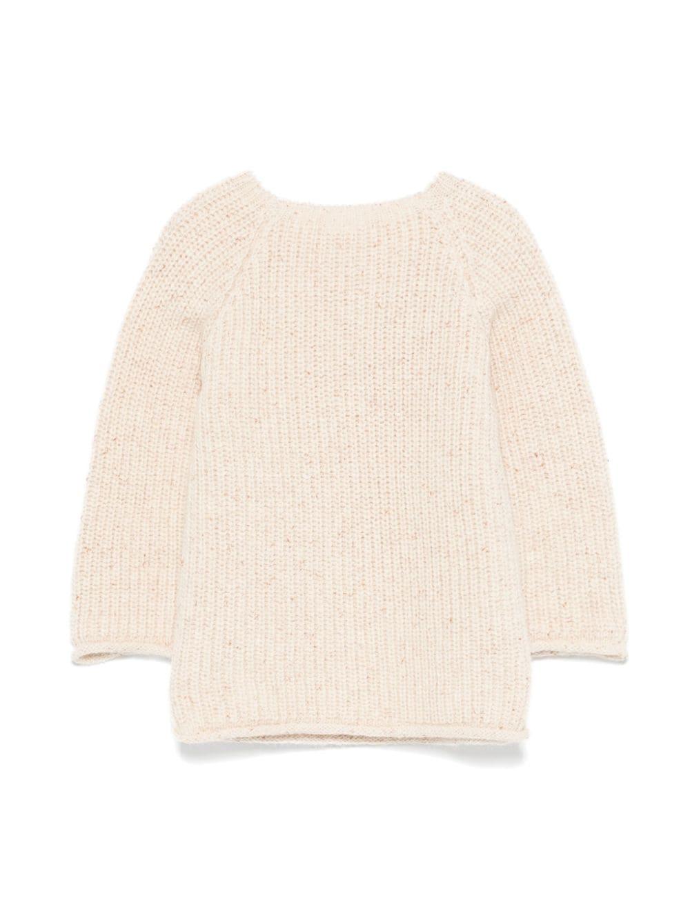 Maglione per neonati Paz Rodriguez beige con effetto mélange - Rubino Kids