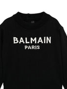 Maglione per neonato Balmain Kids nero con ricamo con logo - Rubino Kids