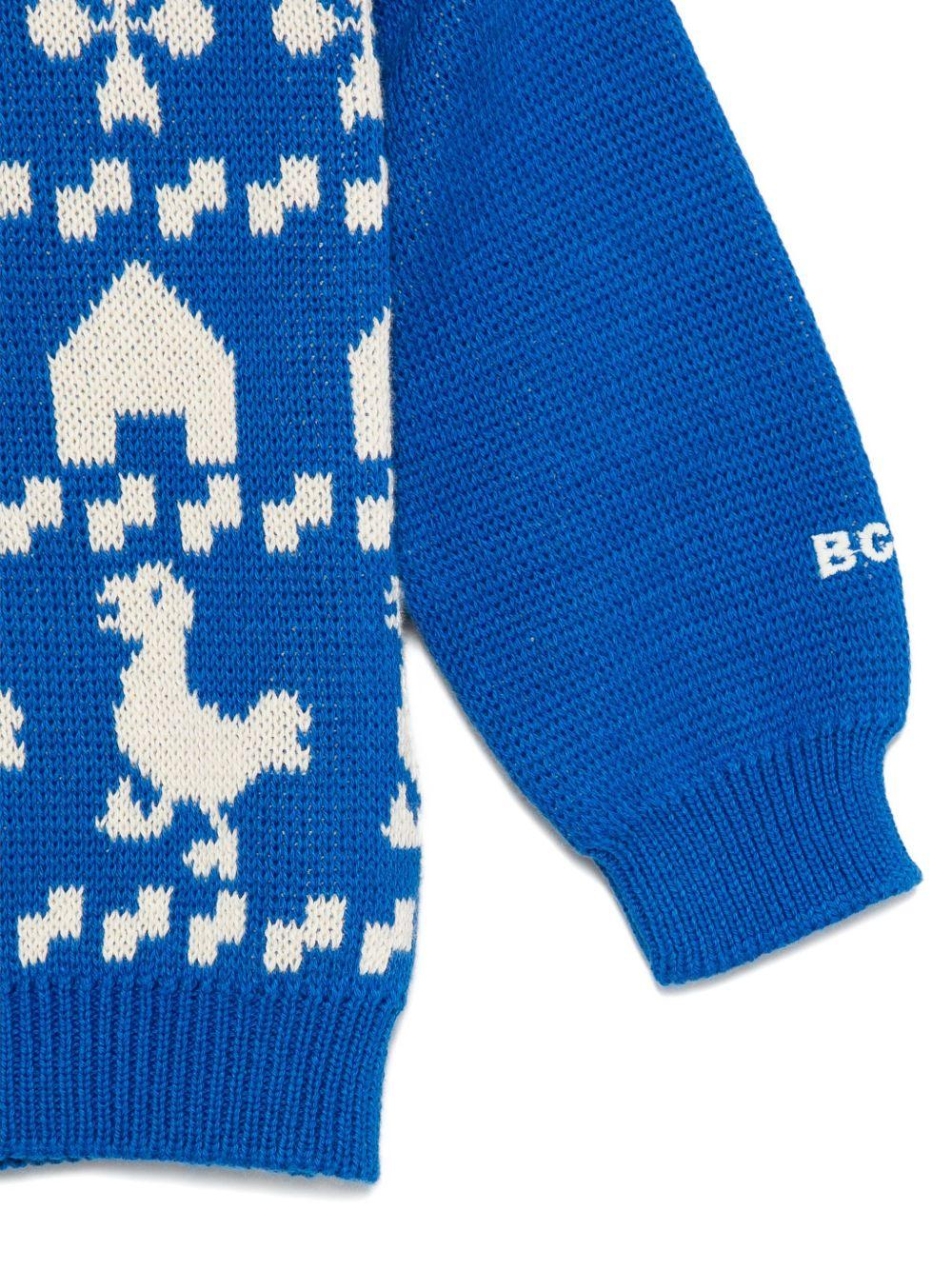 Maglione per neonato Bobo Choses blu con motivo animali da fattoria - Rubino Kids