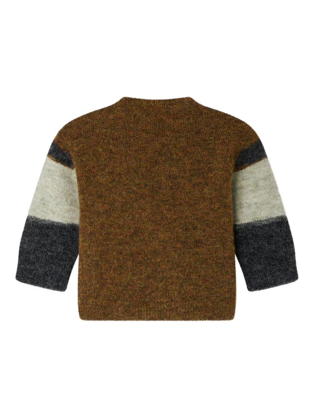 Maglione per neonato Bonpoint multicolor a righe con silhouette animalier - Rubino Kids