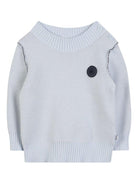 Maglione per neonato Boss Kids azzurro con applicazione con logo - Rubino Kids