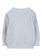 Maglione per neonato Boss Kids azzurro con applicazione con logo - Rubino Kids