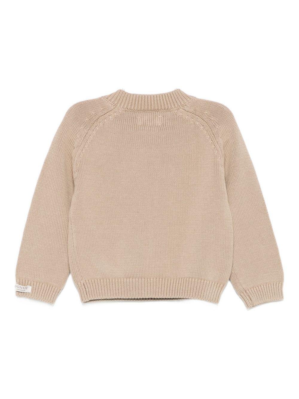 Maglione per neonato Donsje beige con ricamo orso - Rubino Kids