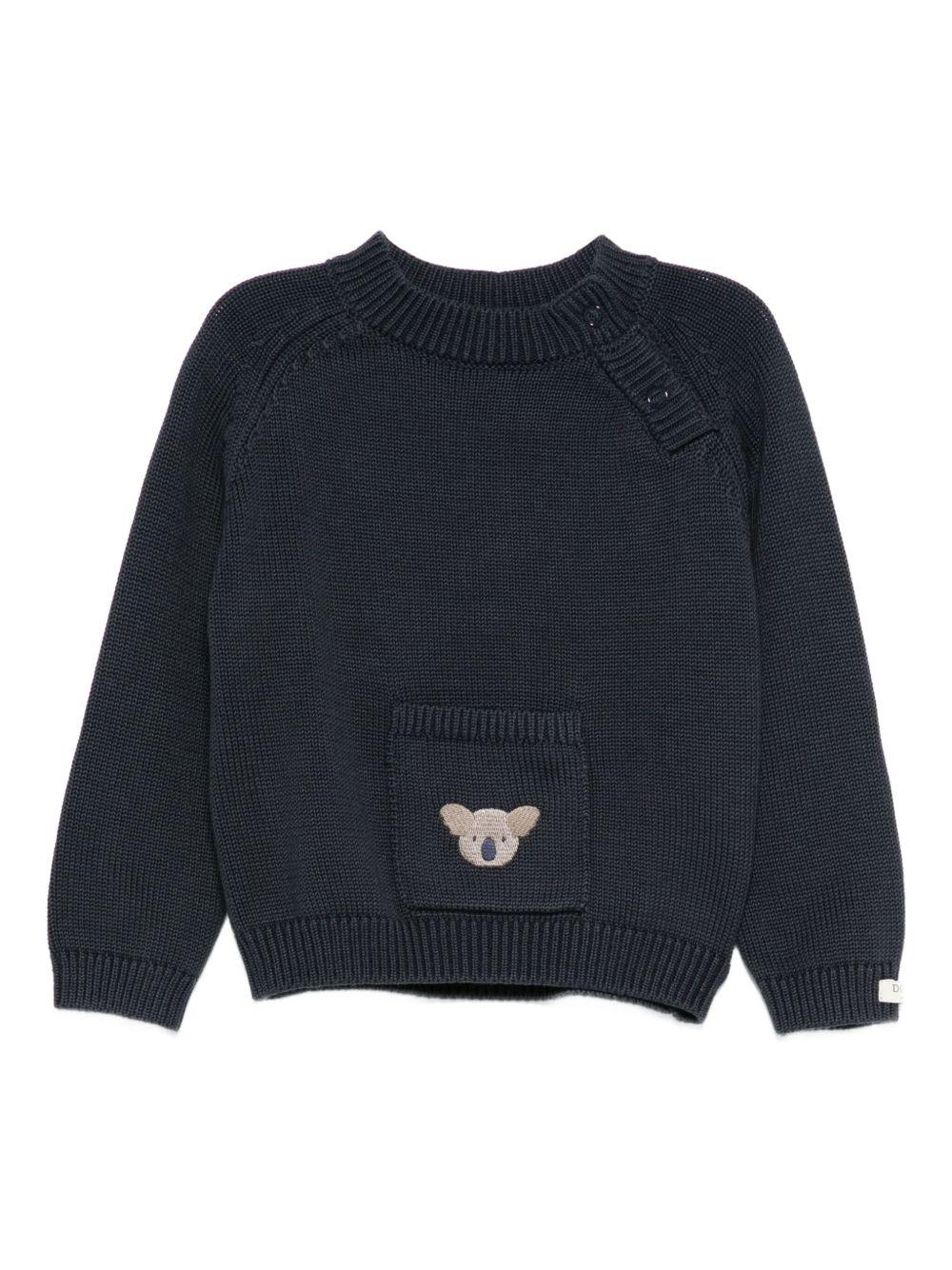 Maglione per neonato Donsje blu con ricamo koala - Rubino Kids