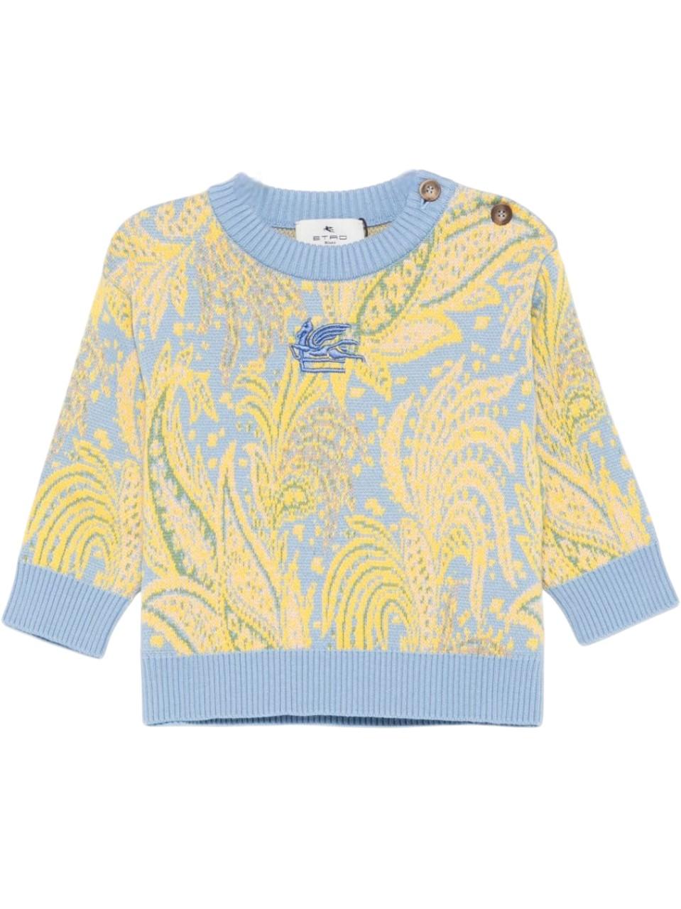 Maglione per neonato ETRO Kids azzurro con motivo Paisley - Rubino Kids