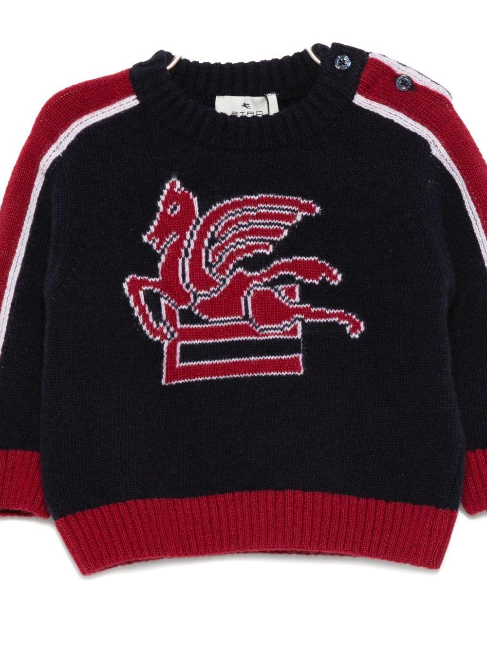 Maglione per neonato ETRO KIDS blu con motivo Pegaso - Rubino Kids