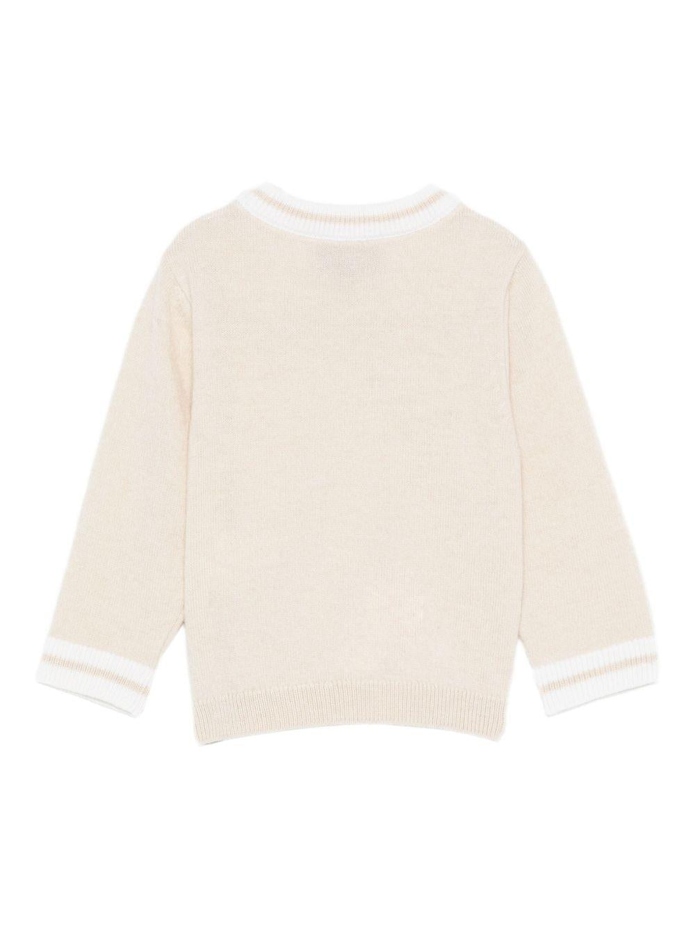 Maglione per neonato Fay Kids beige con bordo a coste - Rubino Kids