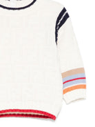 Maglione per neonato Fendi Kids beige con dettaglio a righe - Rubino Kids
